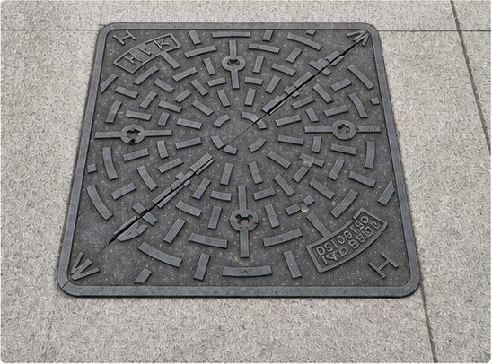 Actual DS1033D drainage cover installed in pavement